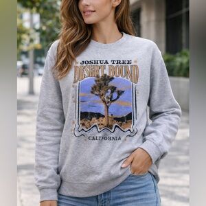 Girl Dangerous Joshua Tree Desert Bound Crewneck Sweatshirt Gray women’s Medium
